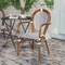 Flash Furniture Lourdes Thonet French Bistro Stacking Chair w/Arms, White/Navy PE Rattan/Bamboo Print Alum Frame SDA-AD642002A-WHNVY-NAT-GG - alternate 8